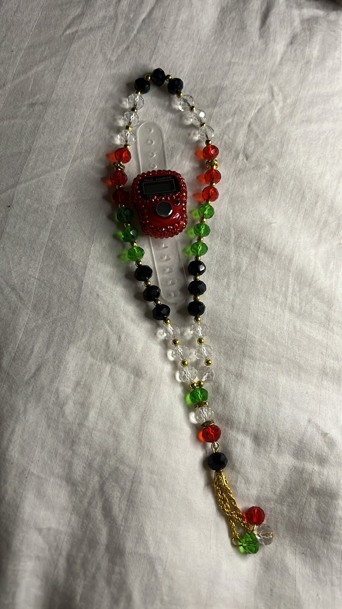 Palestine Digital Dhikr Counter with Crystal Tasbih