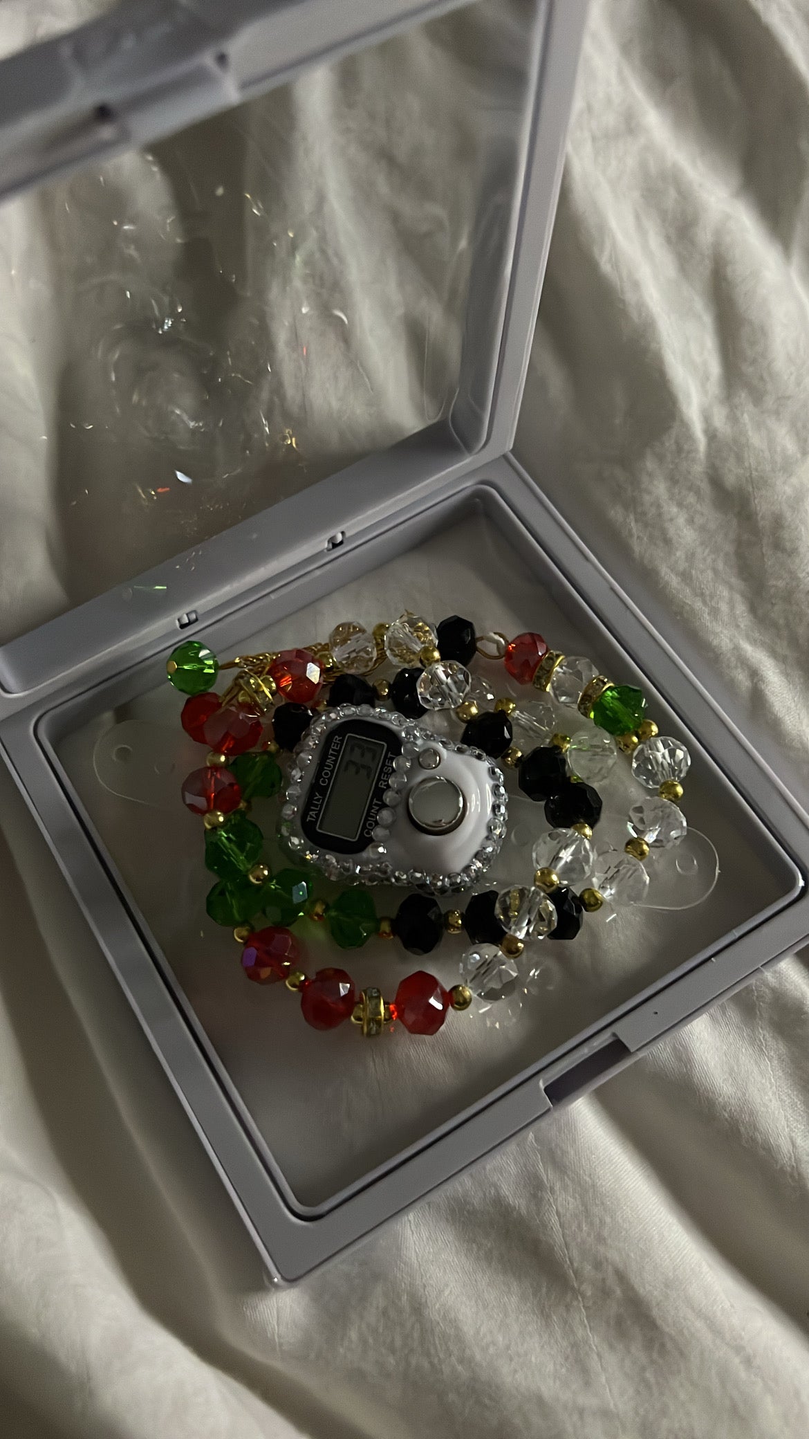 Palestine Digital Dhikr Counter with Crystal Tasbih